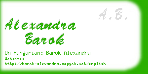 alexandra barok business card